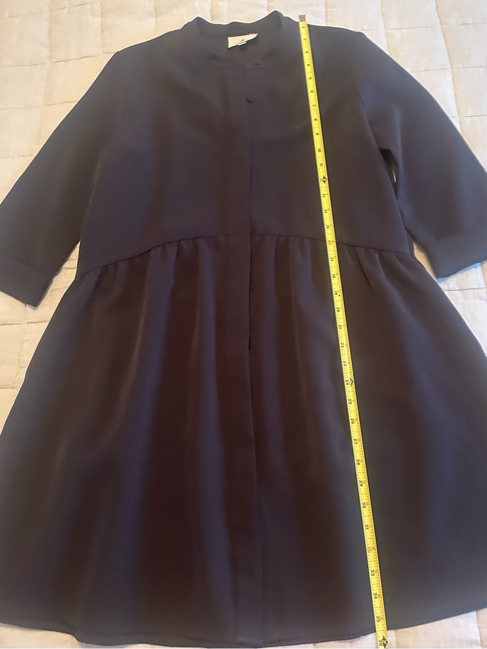 Tuckernuck Black Stretch Crepe Royal Shirt Dress Size Small, Half Sleeve - Picture 5 of 9
